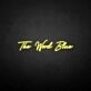 'The world blue' neon sign