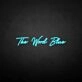 'The world blue' neon sign