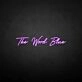 'The world blue' neon sign