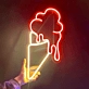 Sweet Indulgence Ice Cream Cone Neon Sign