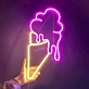 Sweet Indulgence Ice Cream Cone Neon Sign