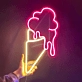 Sweet Indulgence Ice Cream Cone Neon Sign