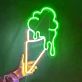 Sweet Indulgence Ice Cream Cone Neon Sign