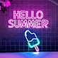 Customize Hello Summer Popsicle Ice Cream Neon Sign