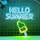 Customize Hello Summer Popsicle Ice Cream Neon Sign