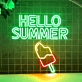 Customize Hello Summer Popsicle Ice Cream Neon Sign