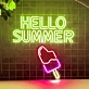 Customize Hello Summer Popsicle Ice Cream Neon Sign