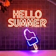 Customize Hello Summer Popsicle Ice Cream Neon Sign