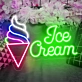 Customize Ice Cream Heart Drip Neon Sign