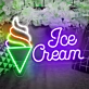 Customize Ice Cream Heart Drip Neon Sign