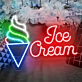Customize Ice Cream Heart Drip Neon Sign