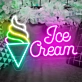 Customize Ice Cream Heart Drip Neon Sign