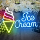 Customize Ice Cream Heart Drip Neon Sign