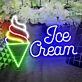 Customize Ice Cream Heart Drip Neon Sign