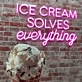 Indulge in Bliss Ice Cream Solves Everything Neon Sign
