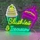 Customize Tempting Treats Slushies And Ice Cream Neon Sign