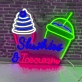 Customize Tempting Treats Slushies And Ice Cream Neon Sign