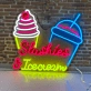 Customize Tempting Treats Slushies And Ice Cream Neon Sign