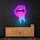 Lips Dripping Led Neon Acrylic Artwork