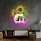 Skull Sun Flowers Led Neon Sign Light Pop Art