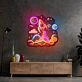 Rocket Launching Into Galaxy Led Neon Sign Light Pop Art