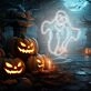 Ghost Neon Sign Halloween Holiday Party Wall