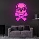 Pink Skull With Bones Neon Sign X Acrylic Artwork
