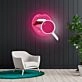 Pink Lip Neon Sign X Acrylic Artwork