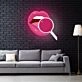 Pink Lip Neon Sign X Acrylic Artwork