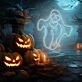 Ghost Neon Sign Halloween Holiday Party Wall