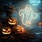 Ghost Neon Sign Halloween Holiday Party Wall