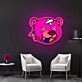 Dead Bear Cartoon Neon Sign X Acrylic Artwork