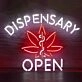 Dispensary  Open Hemp Leaf Neon Sign