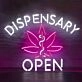 Dispensary  Open Hemp Leaf Neon Sign