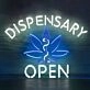 Dispensary  Open Hemp Leaf Neon Sign