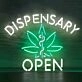 Dispensary  Open Hemp Leaf Neon Sign