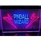 Pinball Wizard Two Tone Hanging Neon Sign