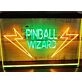 Pinball Wizard Two Tone Hanging Neon Sign