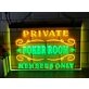 Private Poker Room Two Tone Hanging Neon Sign