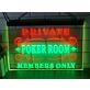 Private Poker Room Two Tone Hanging Neon Sign