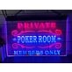 Private Poker Room Two Tone Hanging Neon Sign