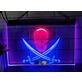 Pirates Skull and Swords Two Tone Hanging Neon Sign