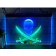 Pirates Skull and Swords Two Tone Hanging Neon Sign