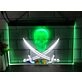 Pirates Skull and Swords Two Tone Hanging Neon Sign