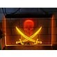 Pirates Skull and Swords Two Tone Hanging Neon Sign