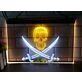 Pirates Skull and Swords Two Tone Hanging Neon Sign