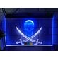 Pirates Skull and Swords Two Tone Hanging Neon Sign