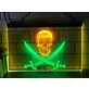 Pirates Skull and Swords Two Tone Hanging Neon Sign