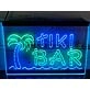 Tiki Bar Palm and Sea Two Tone Hanging Neon Sign