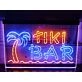 Tiki Bar Palm and Sea Two Tone Hanging Neon Sign